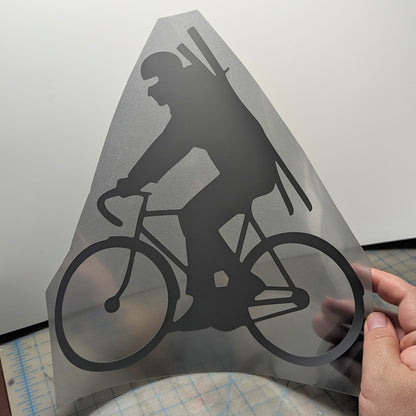 "Bike Ninja" Iron on reflective vinyl decal