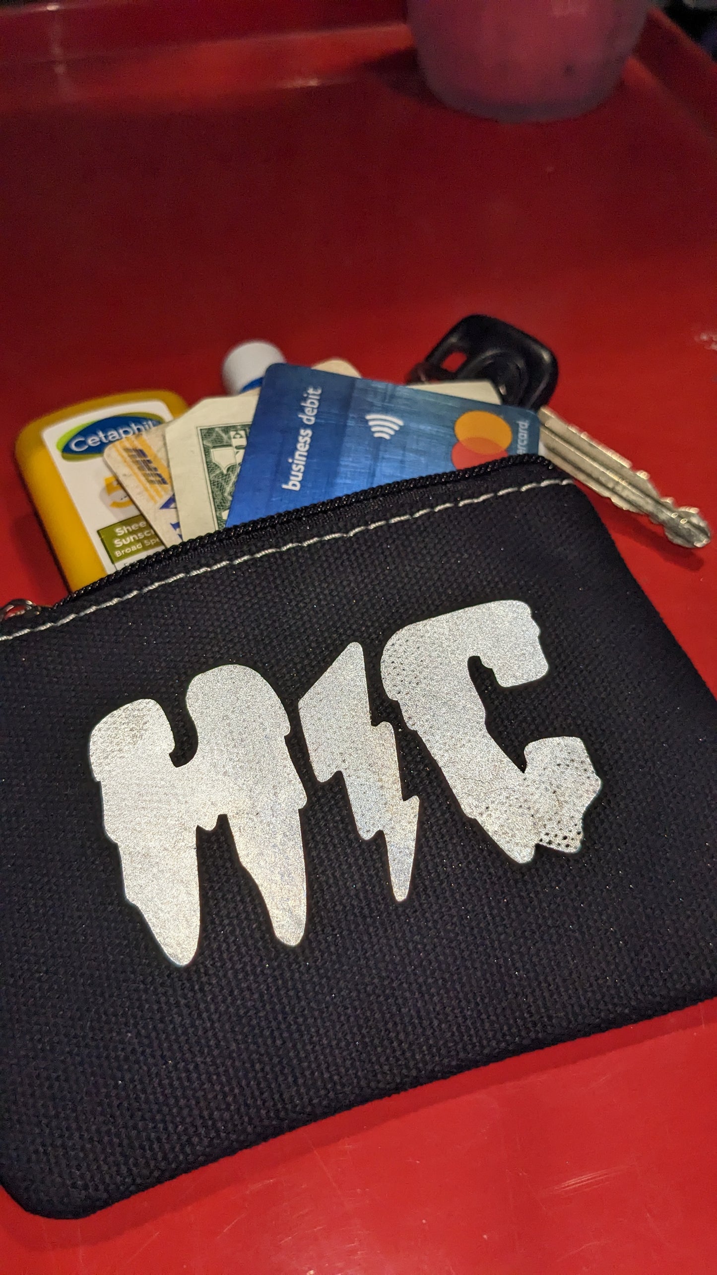 Reflective Mini 3"x5" Canvas Zipper Wallet Pouch