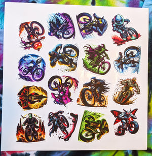 Monster Mash Color 12in X 12in Vinyl Sticker Sheet 16 Pack