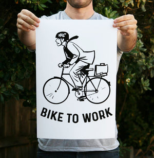 Bike To Work 13 x 19 Poster Print