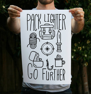 Pack Lighter Go Further 13 x 19 Poster Print