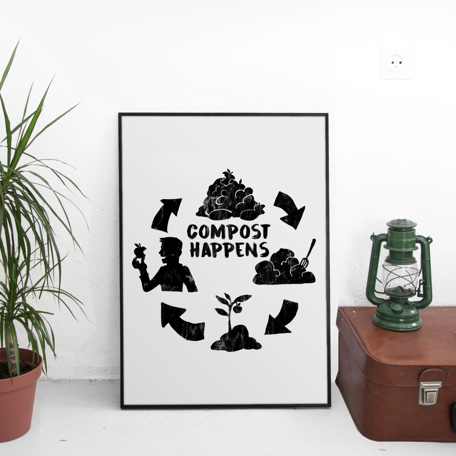 Compost Happens 13 x 19 Poster Print