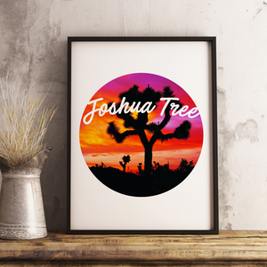 Joshua Tree Sun Set Color 13 x 19 Poster Print