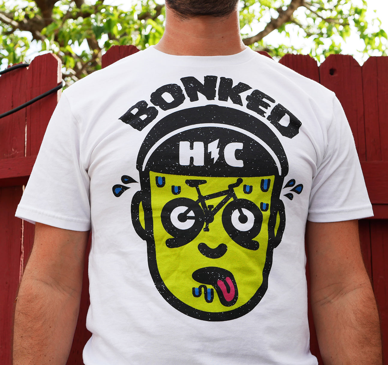 SMALL "Bonked" LIMITED EDITION Color Print White T - LAST IN STOCK