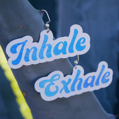 Mirror Reflective "Inhale Exhale" Earrings