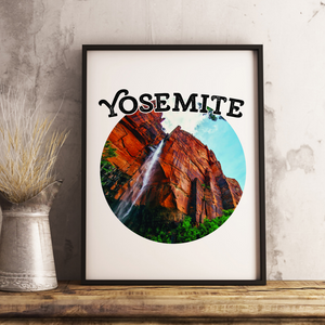 Yosemite Waterfall Color 13 x 19 Poster Print