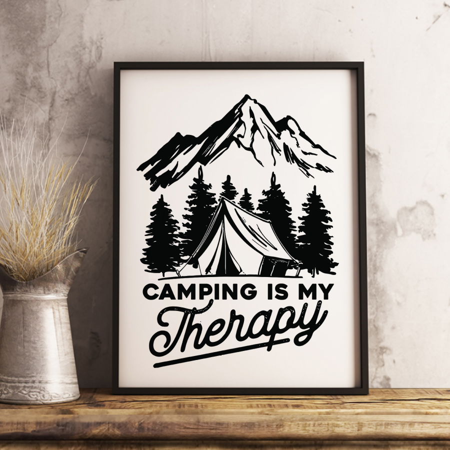 Camping Is My Therapy 13 x 19 Poster Print