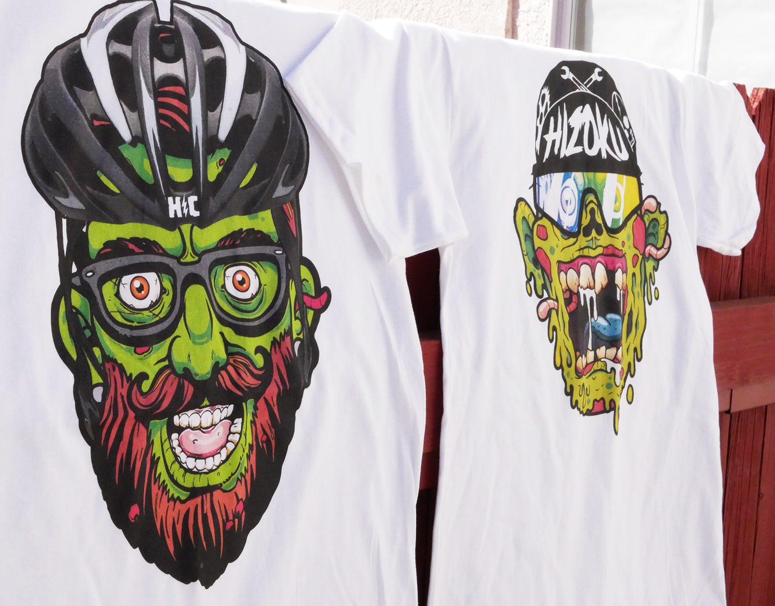 SMALL "Hipster Zombie" LIMITED EDITION Color Print White T - LAST IN STOCK