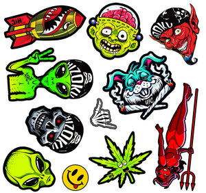 Color 6in X 6in Monster Sticker Sheet 9 Pack