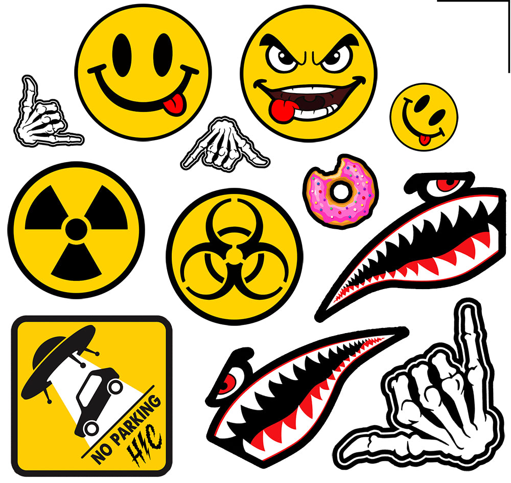 Smiley Face Sticker Sheet Pack - Vinyl Stickers for Schools